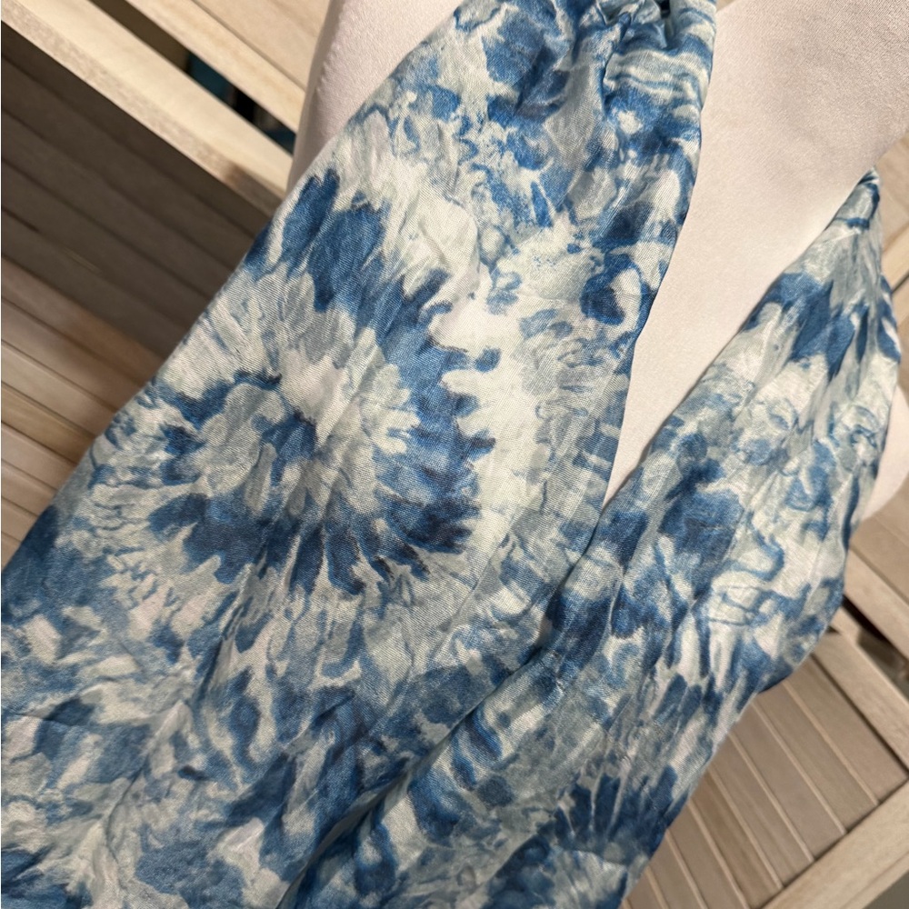 NEW• Zen Bohemian Boho Chic Unique Blue Tie-Dye Scarf